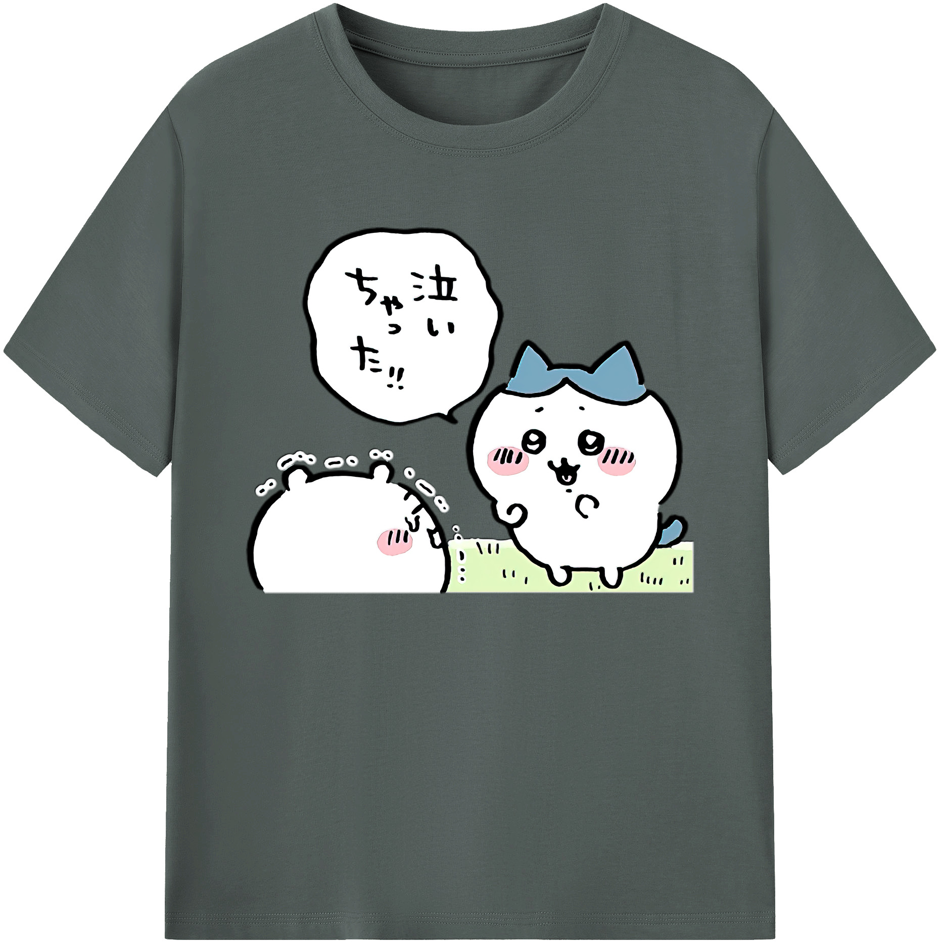 （画像用） ちいかわ ハチワレ Chii-kawa hachiware 綿100％ メンズ半袖Tシャツ｜肌触りやわらか＆通気性